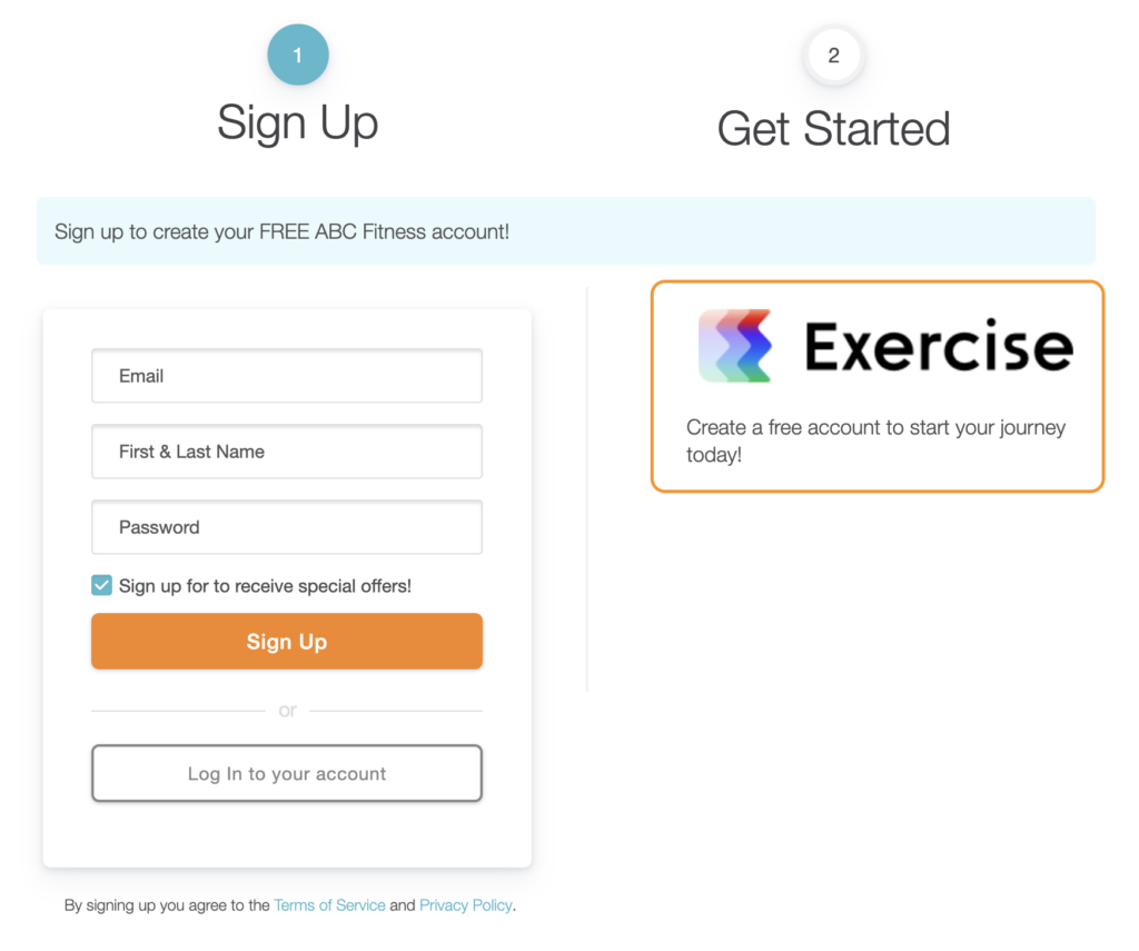 signup form with customized HTML